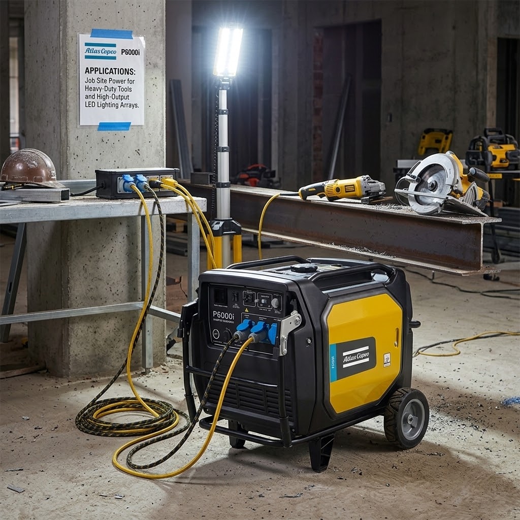 Atlas Copco P 6000i Invertergenerator  aggregaat werkplaats 6 kva